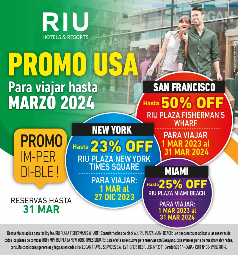 Promo alojamiento RIU USA 